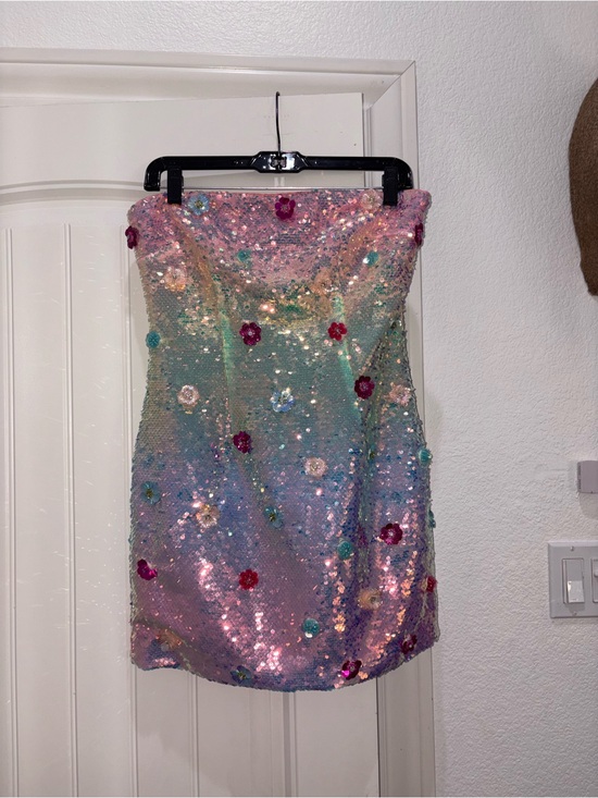 Nasty Gal Dresses & Skirts - Nasty Gal Pink Lined Sequin Dress with Blue-Green Iridescent Sequins NWOT Size 6